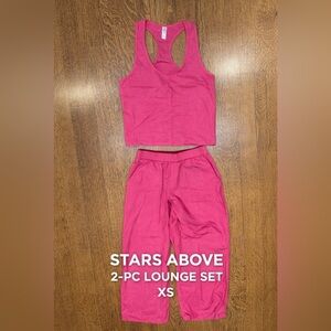 Stars Above Pink Lounge Set XS Pajama Tank top & Pants Sleepwear